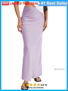 High Waist Satin Silky A-Line Maxi Skirt Ankle Length